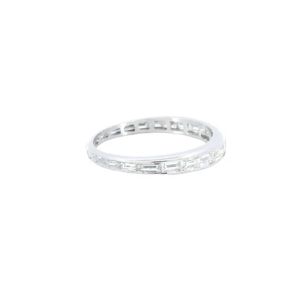 Platinum Diamond Baguette Eternity Ring Image 4 Carroll's Jewelers Fort Lauderdale, FL