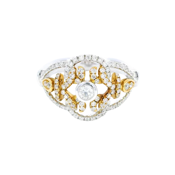 Intertwined Elegance 18K Two-Tone Gold Diamond Ring Carroll's Jewelers Fort Lauderdale, FL