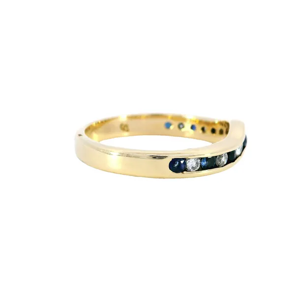 14K Yellow Gold Diamond & Sapphire Band Image 4 Carroll's Jewelers Fort Lauderdale, FL