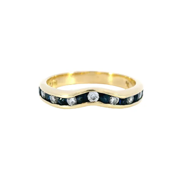 14K Yellow Gold Diamond & Sapphire Band Carroll's Jewelers Fort Lauderdale, FL