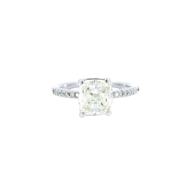 18K White Gold 1.51 Carat Cushion Diamond Ring Carroll's Jewelers Fort Lauderdale, FL