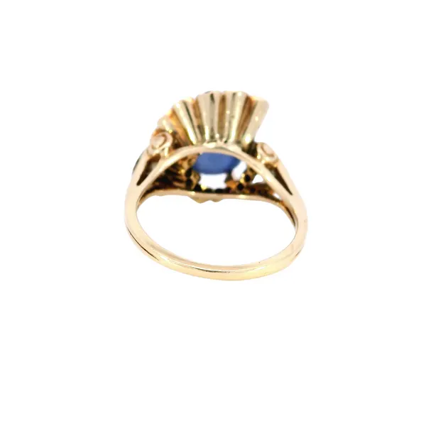 Retro 14K Two-Tone Gold Sapphire, Ruby & Diamond Ring Image 3 Carroll's Jewelers Fort Lauderdale, FL
