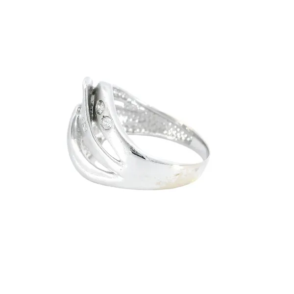 18K White Gold Freeform Diamond Ring Image 2 Carroll's Jewelers Fort Lauderdale, FL