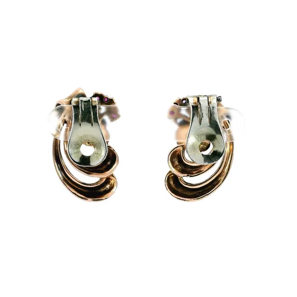 14K Two-Tone Ruby & Diamond Earrings Image 3 Carroll's Jewelers Fort Lauderdale, FL