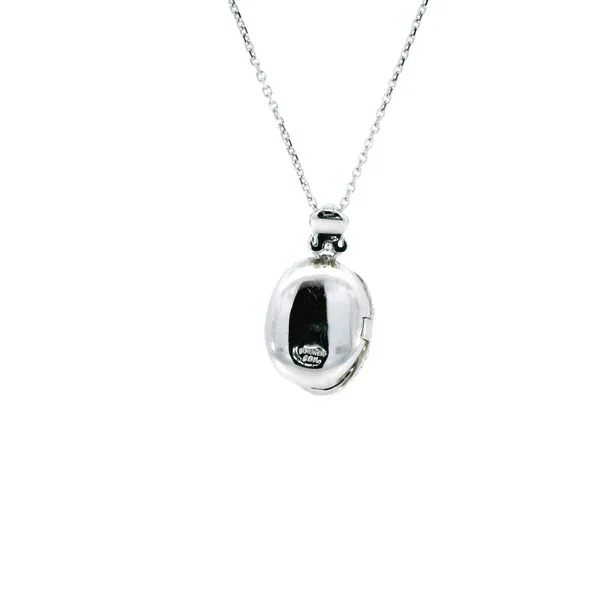 Platinum Locket & 14K White Gold Chain Necklace Image 4 Carroll's Jewelers Fort Lauderdale, FL