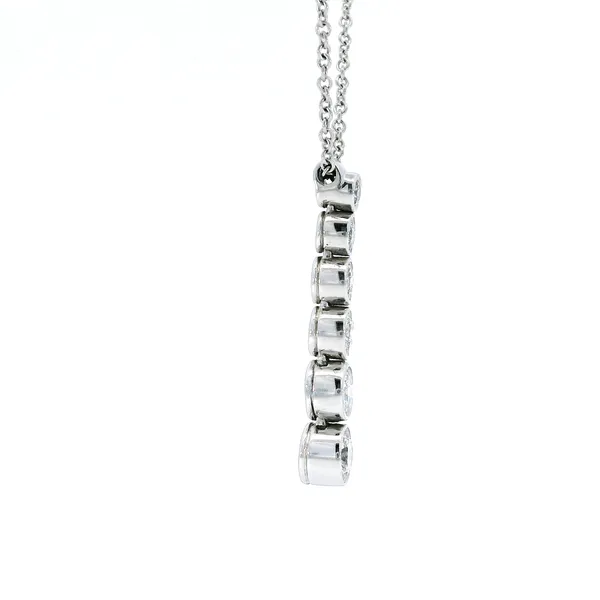 Elegant Platinum Diamond Pendant Necklace Image 4 Carroll's Jewelers Fort Lauderdale, FL