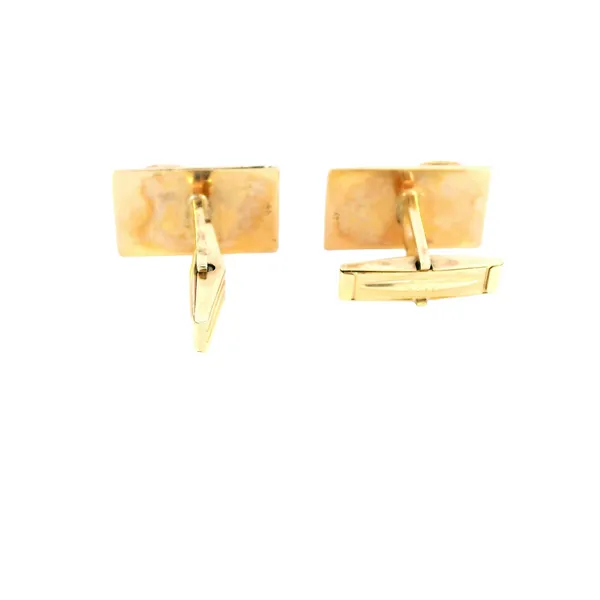 14K Yellow Gold Mexican Coin Cufflinks Image 3 Carroll's Jewelers Fort Lauderdale, FL