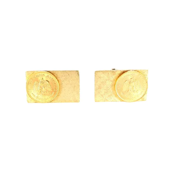 14K Yellow Gold Mexican Coin Cufflinks Carroll's Jewelers Fort Lauderdale, FL