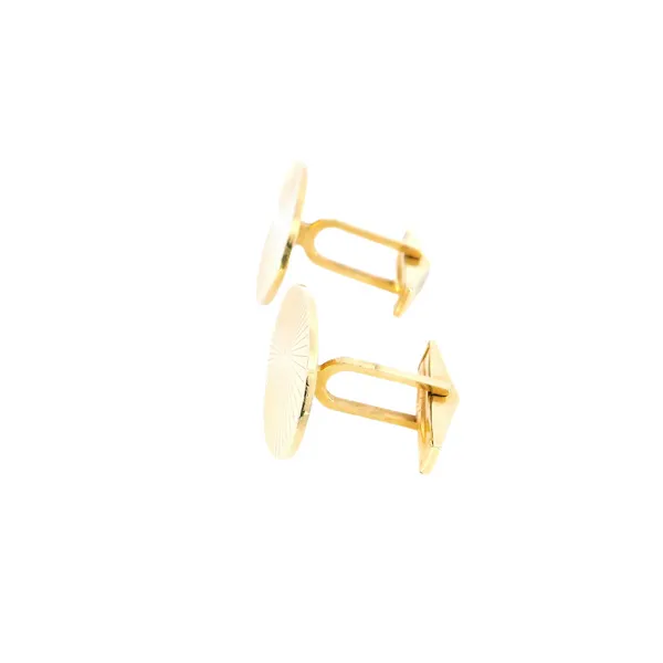 14K Yellow Gold Starburst Cufflinks Image 2 Carroll's Jewelers Fort Lauderdale, FL
