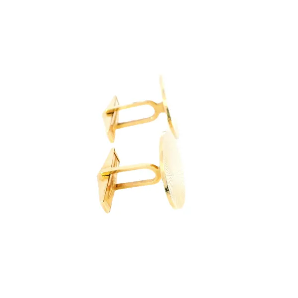 14K Yellow Gold Starburst Cufflinks Image 4 Carroll's Jewelers Fort Lauderdale, FL