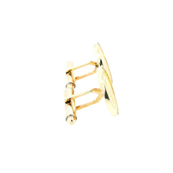 24K Yellow Gold Coin Men's Cufflinks Image 4 Carroll's Jewelers Fort Lauderdale, FL