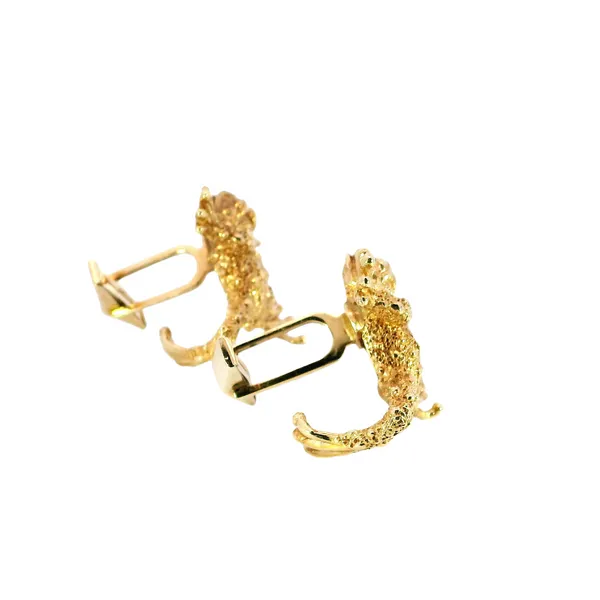 14K Yellow Gold Frog Cufflinks Image 4 Carroll's Jewelers Fort Lauderdale, FL