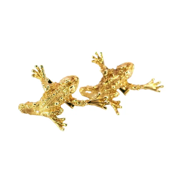 14K Yellow Gold Frog Cufflinks Carroll's Jewelers Fort Lauderdale, FL