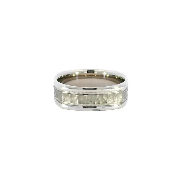 14K White Gold Hammered Band Ring Image 2 Carroll's Jewelers Fort Lauderdale, FL
