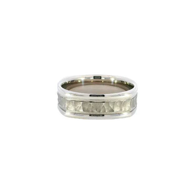 14K White Gold Hammered Band Ring Image 3 Carroll's Jewelers Fort Lauderdale, FL