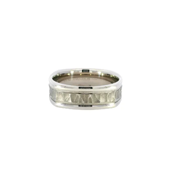 14K White Gold Hammered Band Ring Image 4 Carroll's Jewelers Fort Lauderdale, FL