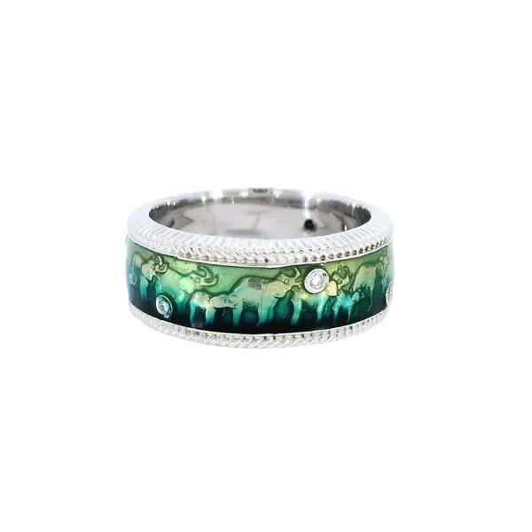 18K White Gold Hidalgo Elephant enamel Sz 6.5 Image 4 Carroll's Jewelers Fort Lauderdale, FL