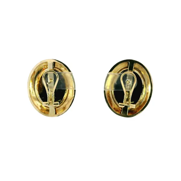 14K Yellow Gold Black Onyx Earrings Image 4 Carroll's Jewelers Fort Lauderdale, FL