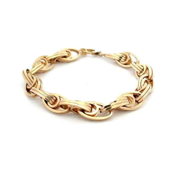 14K Yellow Gold Unique Solid Fancy Link Bracelet Carroll's Jewelers Fort Lauderdale, FL
