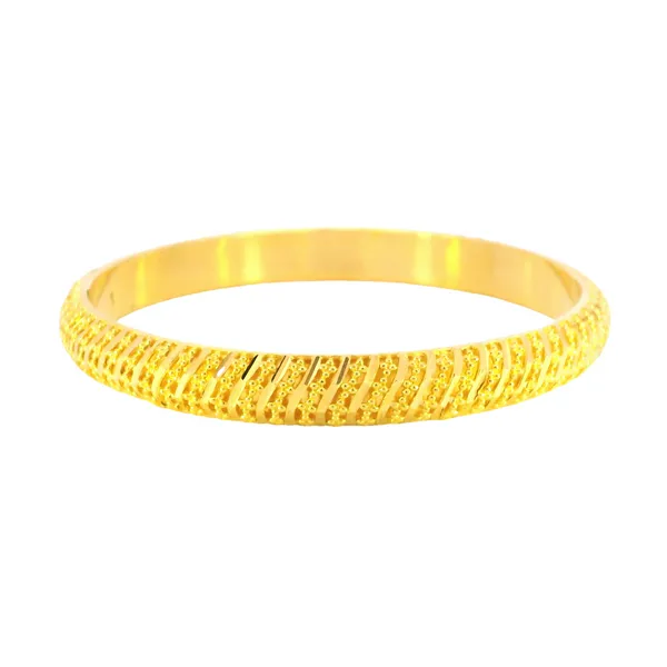 22K Yellow Gold Filigree Bangle Image 2 Carroll's Jewelers Fort Lauderdale, FL