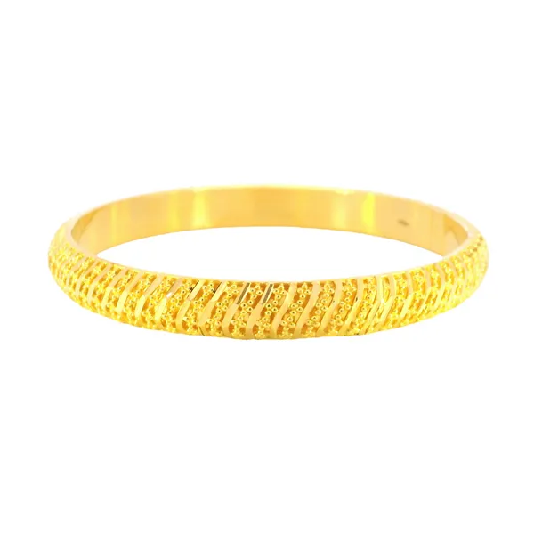 22K Yellow Gold Filigree Bangle Image 4 Carroll's Jewelers Fort Lauderdale, FL