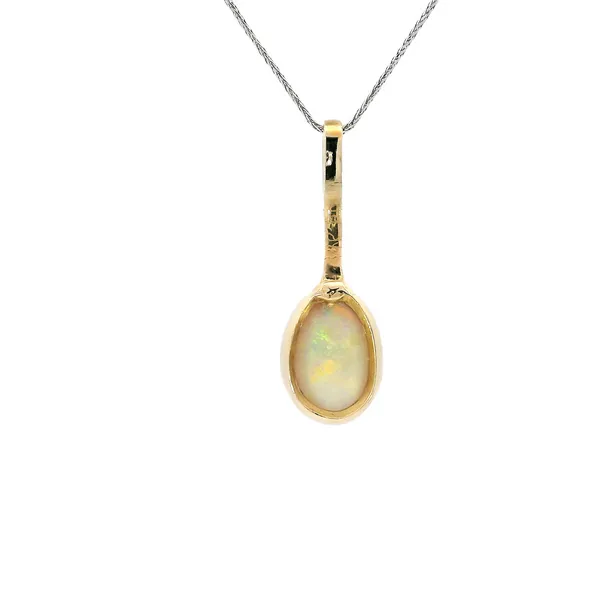 14K Yellow Gold Opal Pendant Image 3 Carroll's Jewelers Fort Lauderdale, FL