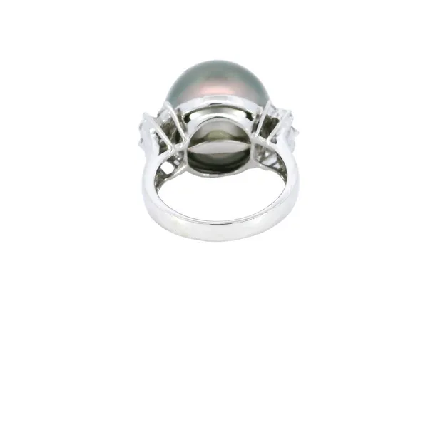 18K White Gold Cultured South Sea Pearl Ring Image 3 Carroll's Jewelers Fort Lauderdale, FL