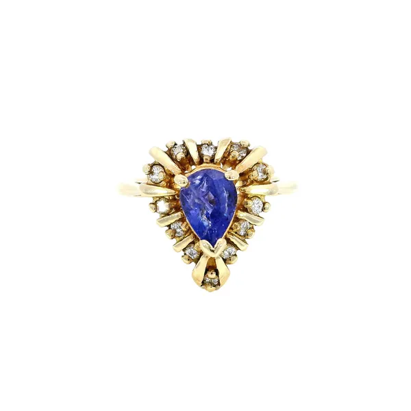 14K Yellow Gold Tanzanite & Diamond Fashion Ring Carroll's Jewelers Fort Lauderdale, FL