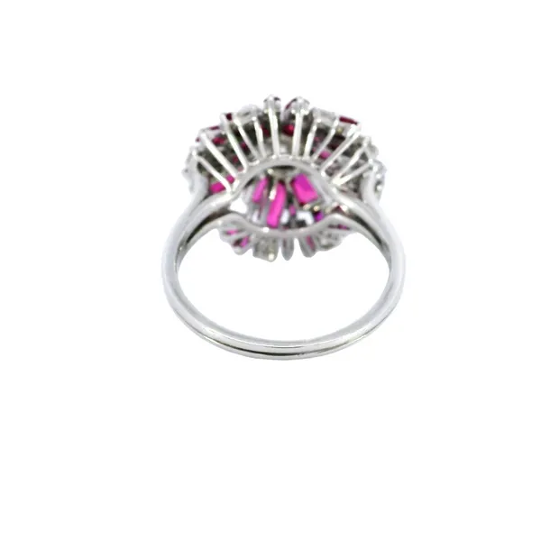 Platinum Ruby & Diamond Cluster Ring Image 4 Carroll's Jewelers Fort Lauderdale, FL
