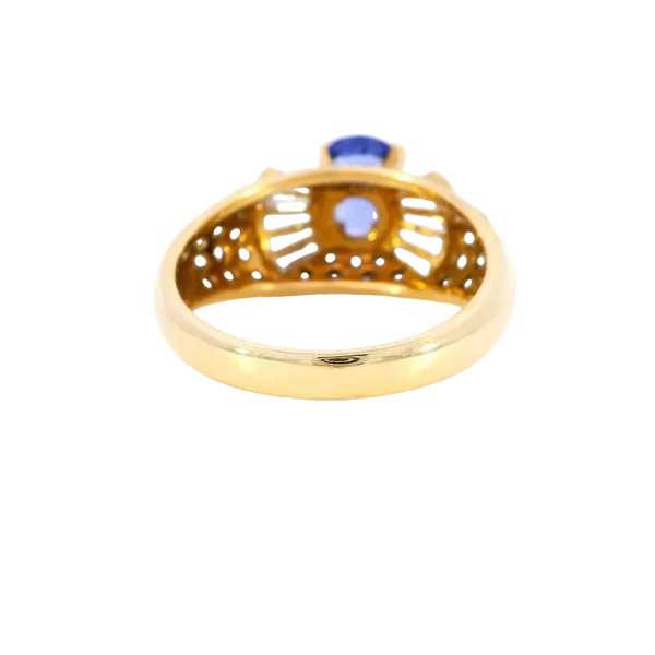 18K Yellow Gold Tanzanite & Diamond Statement Ring Image 3 Carroll's Jewelers Fort Lauderdale, FL