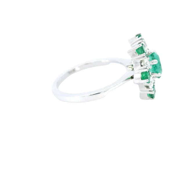 Elegant 14K White Gold Emerald and Diamond Ring Image 4 Carroll's Jewelers Fort Lauderdale, FL