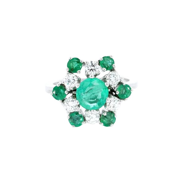 Elegant 14K White Gold Emerald and Diamond Ring Carroll's Jewelers Fort Lauderdale, FL