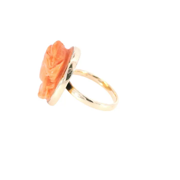 14K Yellow Gold Coral Ring Image 2 Carroll's Jewelers Fort Lauderdale, FL
