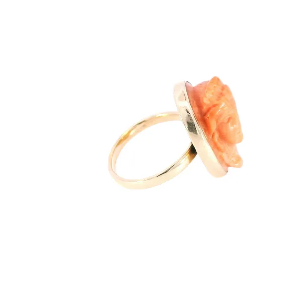 14K Yellow Gold Coral Ring Image 4 Carroll's Jewelers Fort Lauderdale, FL