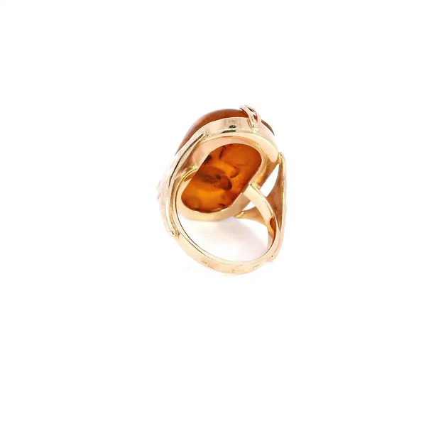 14K Rose Gold & Amber Antique Ring Image 3 Carroll's Jewelers Fort Lauderdale, FL