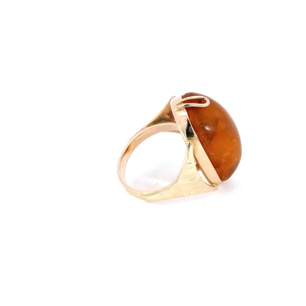 14K Rose Gold & Amber Antique Ring Image 4 Carroll's Jewelers Fort Lauderdale, FL