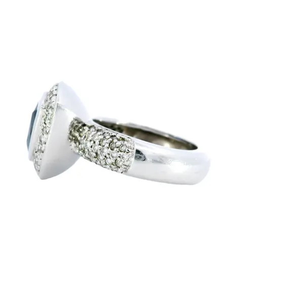 18K White Gold Iolite & Diamond Ring Image 2 Carroll's Jewelers Fort Lauderdale, FL