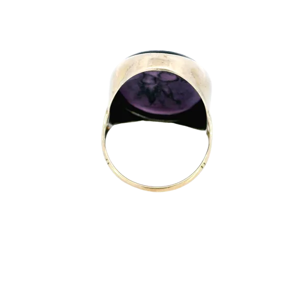 14K Yellow Gold Amethyst Intaglio Ring Image 3 Carroll's Jewelers Fort Lauderdale, FL