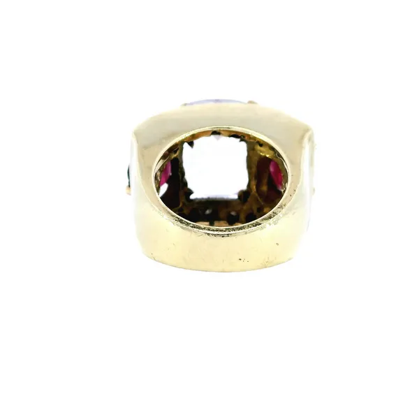 14K Yellow Gold Kunzite, Garnet & Diamond Ring Image 3 Carroll's Jewelers Fort Lauderdale, FL