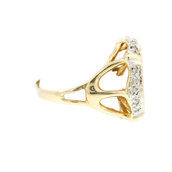 14K Yellow Gold Mabe Pearl & Diamond Ring Image 4 Carroll's Jewelers Fort Lauderdale, FL