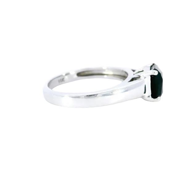 14K White Gold Square-Cut Green Tourmaline Ring Image 4 Carroll's Jewelers Fort Lauderdale, FL