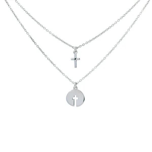 Sterling Double Cross Pendant Carroll's Jewelers Fort Lauderdale, FL