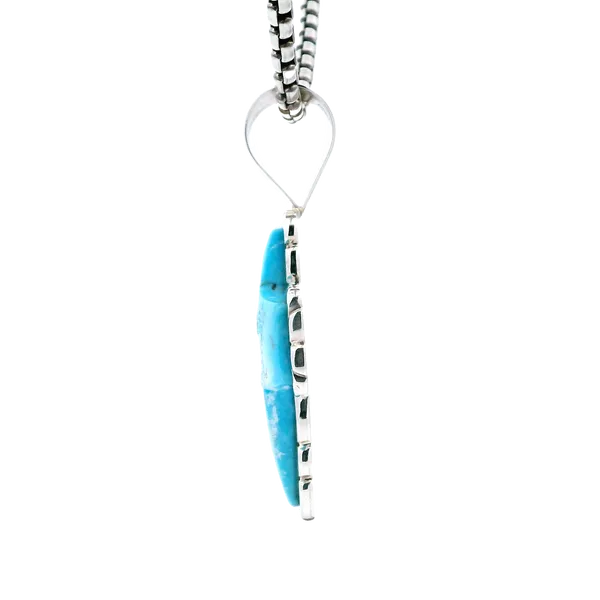 Sterling Silver Turquoise Cross Pendant Image 2 Carroll's Jewelers Fort Lauderdale, FL