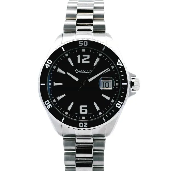Stainless Steel Elegant Black Dial Watch Carroll's Jewelers Fort Lauderdale, FL