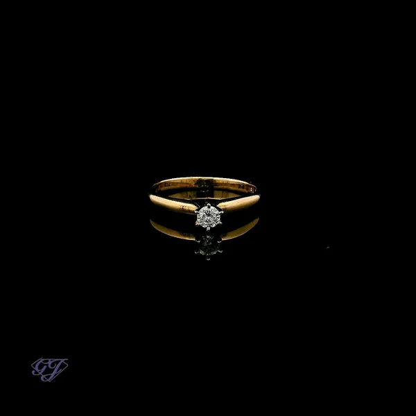 14K Yellow Gold 0.20ct Diamond Engagement/Promise Ring Geneva Jewelry Riverside, CA