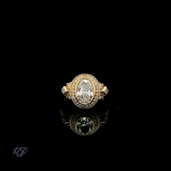 18K Yellow Gold 2.00ct Oval Lab-Grown Diamond Engagement Ring Geneva Jewelry Riverside, CA