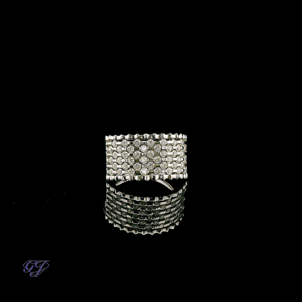 18K White Gold Diamond Cocktail Ring - .80ctw Image 3 Geneva Jewelry Riverside, CA
