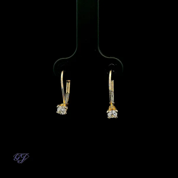 14K Yellow Gold 0.24ct Diamond Drop Earrings Image 3 Geneva Jewelry Riverside, CA