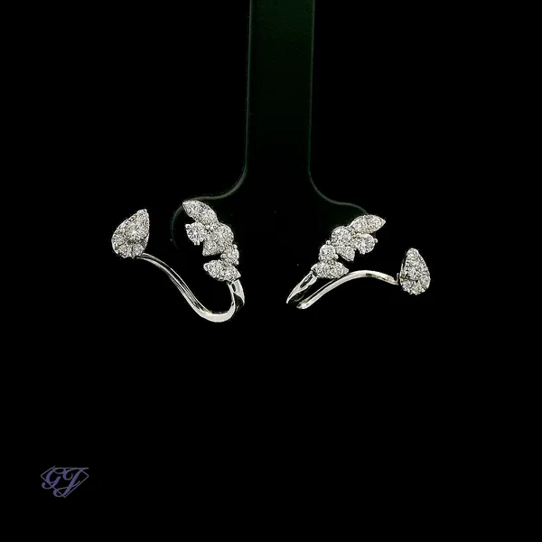 18K White Gold 0.56ct Diamond Wrap Earrings Image 2 Geneva Jewelry Riverside, CA