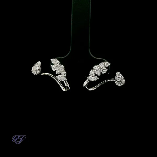 18K White Gold 0.56ct Diamond Wrap Earrings Image 3 Geneva Jewelry Riverside, CA